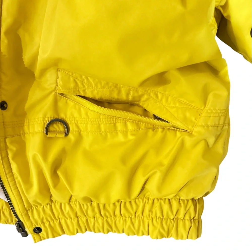 Vintage 1990’s Killy yellow oversized Ski Jacket removable collar zippered sz 6 - Picture 12 of 16